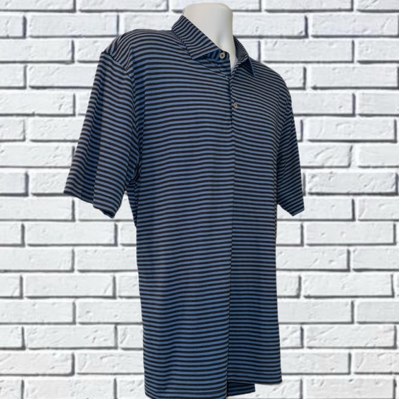 Peter Millar Summer Comfort Polo MF20EK04S Blue and Black Striped. Men’s Large - Picture 3 of 12